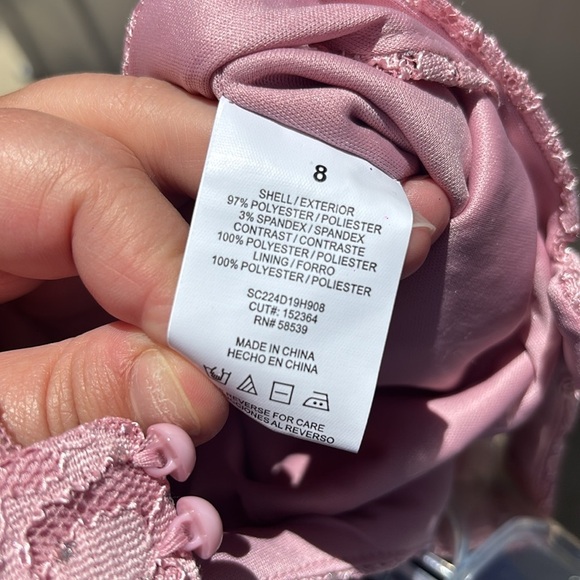 Speechless Pink Lace Formal Girls Dress with Sparkling Belt Size 8 - Picture 9 of 9